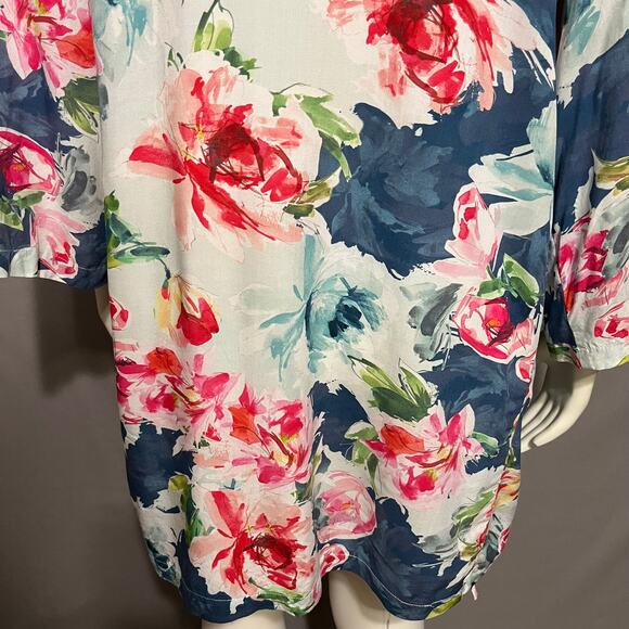 Plum Pretty Sugar Floral Open Front Robe Size Small/Medium - Picture 8 of 11